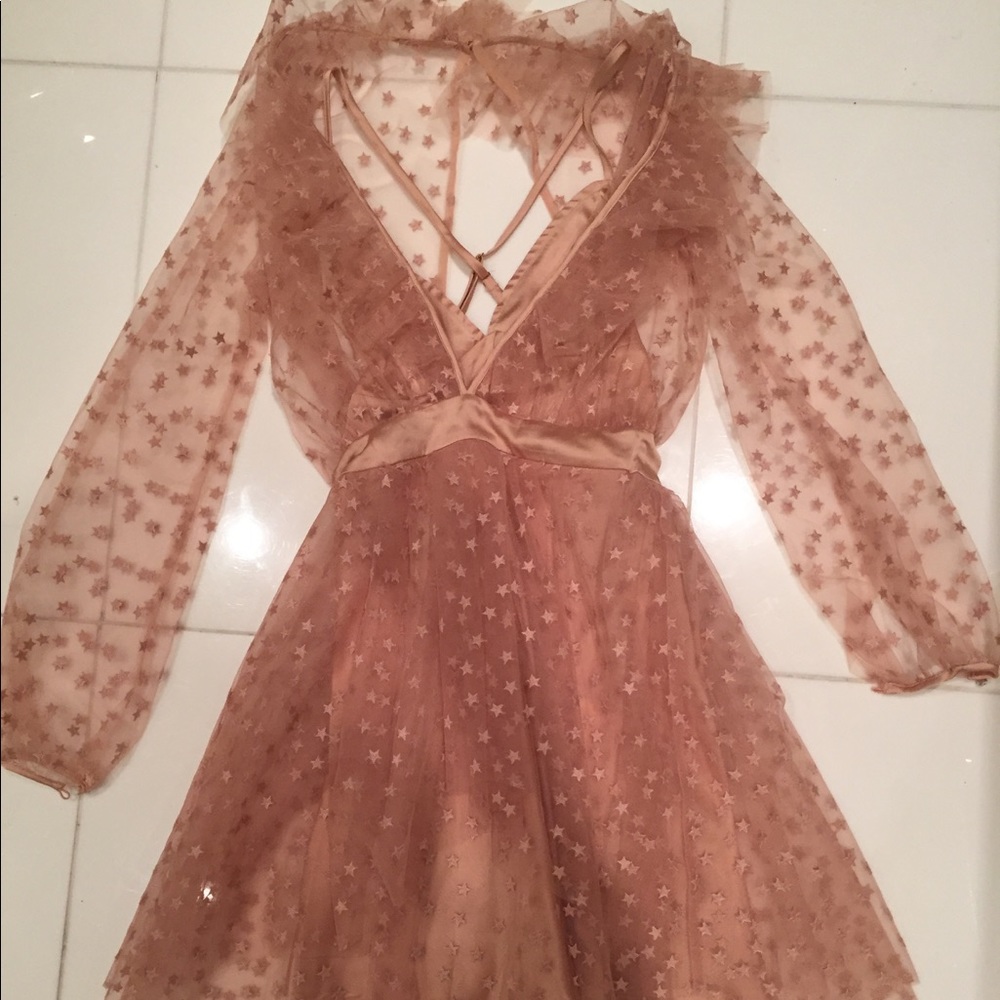 New For Love & Lemons All That Glitters Mini Dress